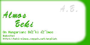 almos beki business card